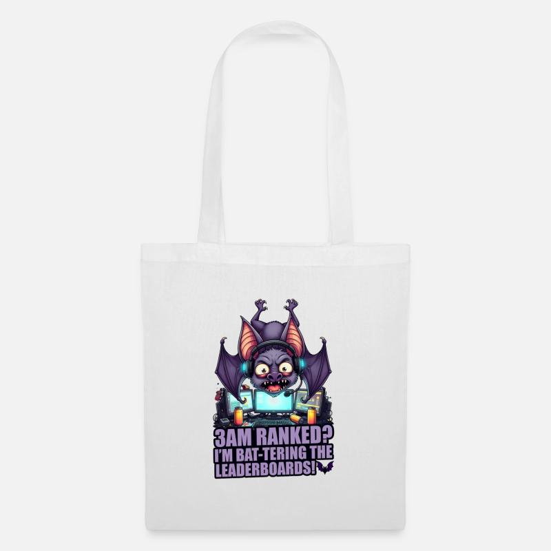Fledermaus Gamer - Stoffbeutel - Weiß