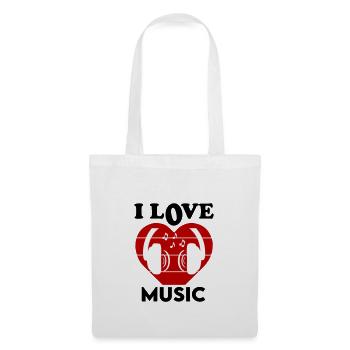 I Love Music Ich liebe Musik Dancing Tanzen DJ - Stoffbeutel - Weiß - Vorne