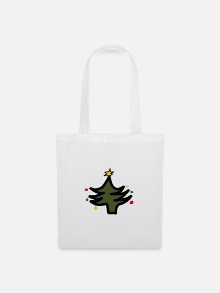 abstraktes Weihnachts T-Shirt, Weihnachtsmotiv - Stoffbeutel - Weiß