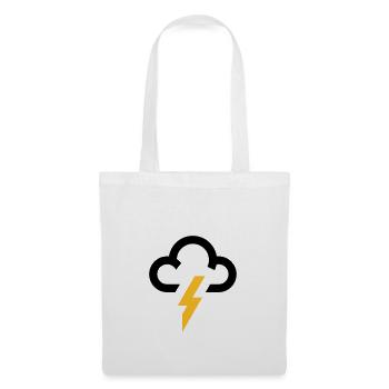 symbole météorologique icône de nuage de foudre de tonnerre - Sac en tissu - blanc - Devant