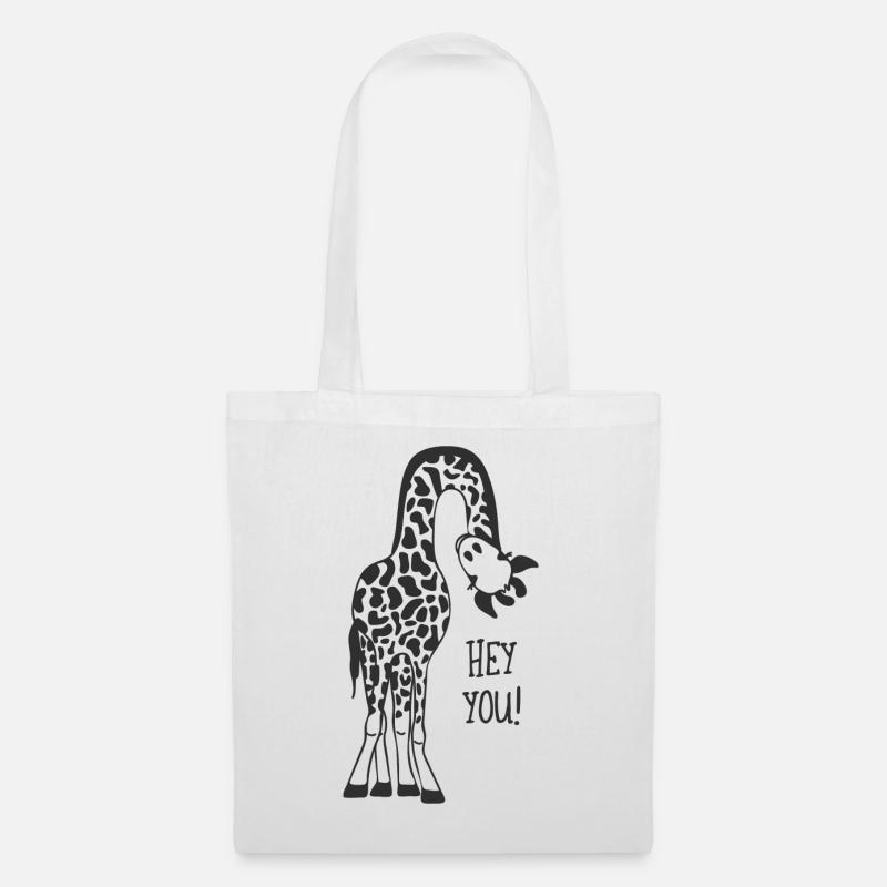 Giraffe ruft - Stoffbeutel - Weiß