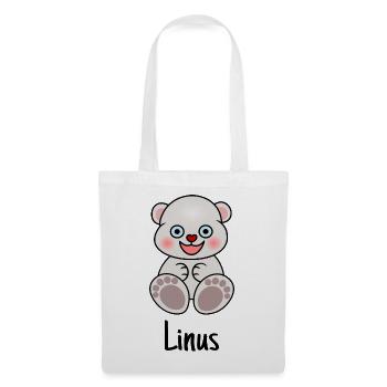 Linus, ours mignon, motif bébé bébé vêtements enfant en bas âge - Sac en tissu - blanc - Devant