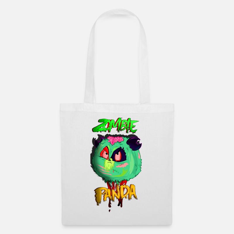 Zombie-Panda - Stoffbeutel - Weiß