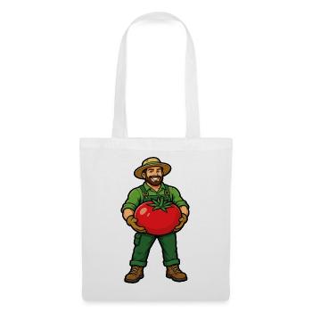 Gardener with giant tomato from the vegetable garden - Tote Bag - white - Front