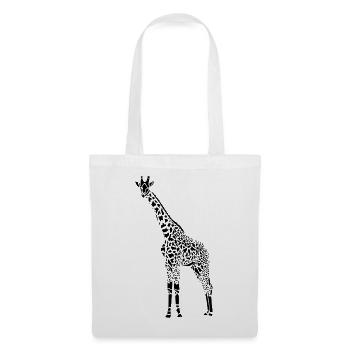 Schwarze Giraffe Afrikanische Giraffensilhouette - Stoffbeutel - Weiß - Vorne
