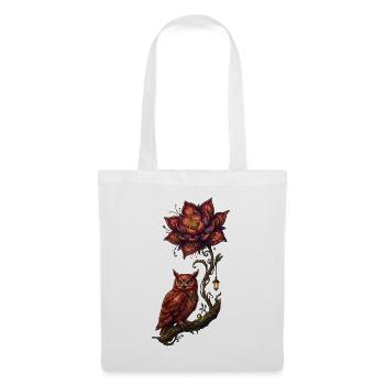 Luminescent Owl and Fire Flower - Tote Bag - white - Front