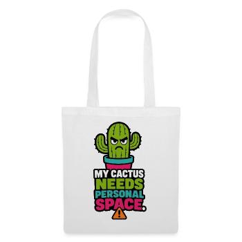 My Cactus Needs Personal Space – Pflanzen Humor - Stoffbeutel - Weiß - Vorne