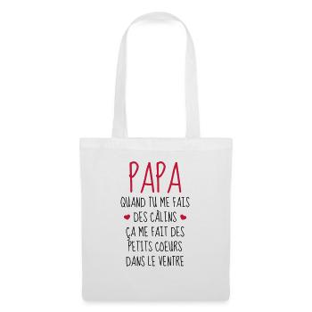 Papa - Fête des Pères - Bébé - Naissance - Baby - Sac en tissu - blanc - Devant