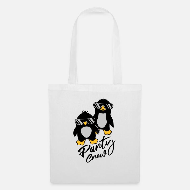 Party Crew Pinguin Freunde - Stoffbeutel - Weiß