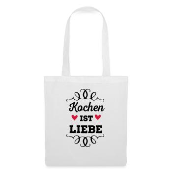 Kochen ist Liebe - Stoffbeutel - Weiß - Vorne