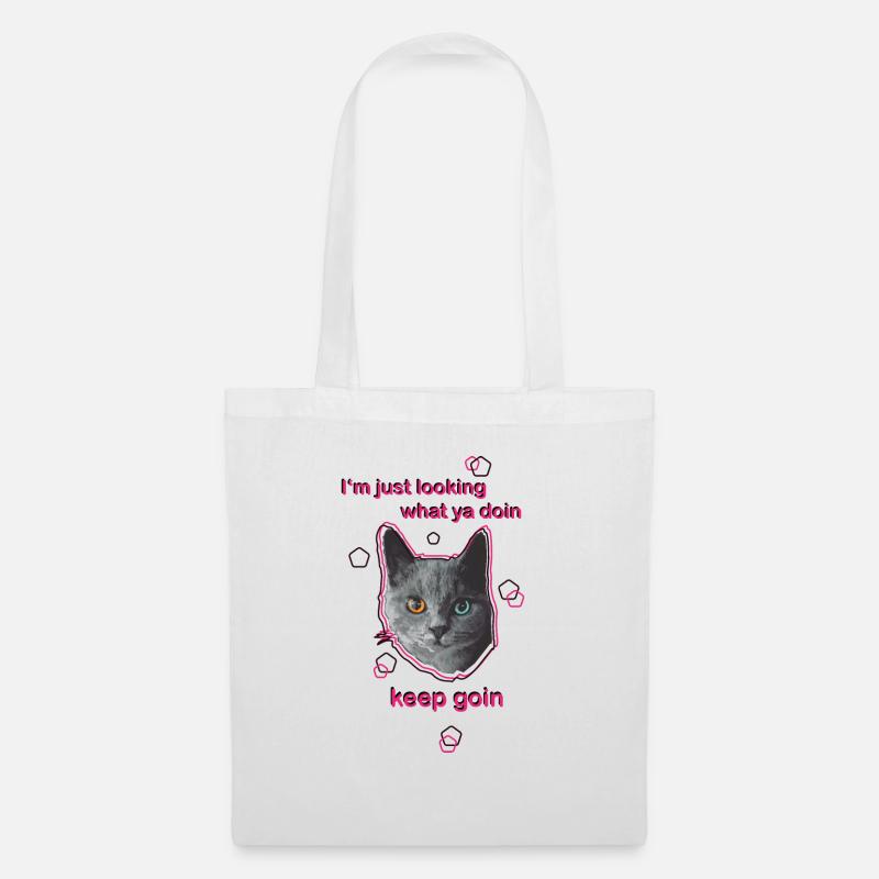 Katze mit Spruch - Stoffbeutel - Weiß