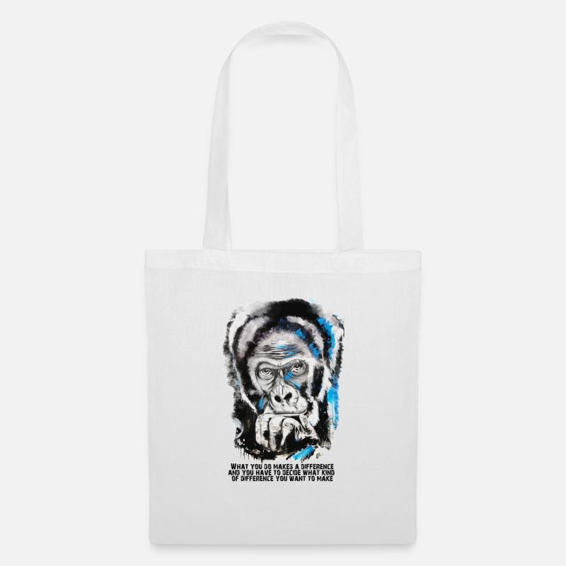 Gorilla - What you do makes a difference - Stoffbeutel - Weiß
