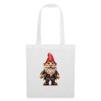 Le nain de jardin, symbole de tradition et d’humour - Sac en tissu - blanc - Devant