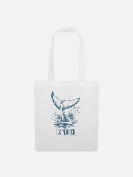 Ocean Explorer Wale Print - Stoffbeutel - Weiß