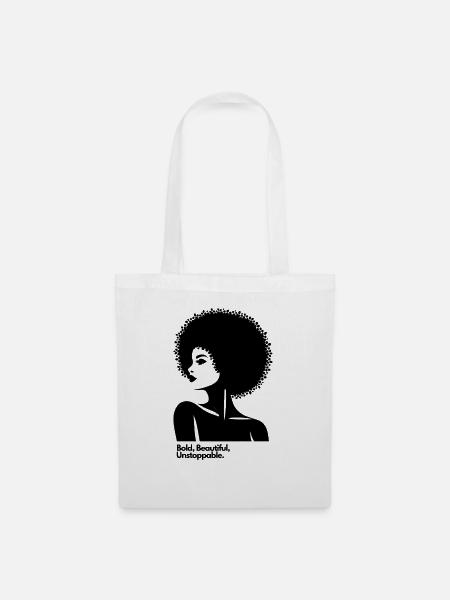 Afro Queen Silhouette - Tote Bag - white