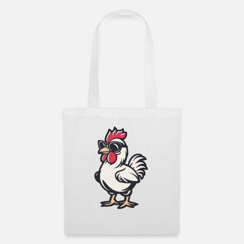 Huhn Comic Cool - Stoffbeutel - Weiß