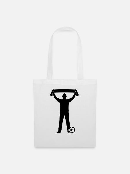 Fussball Fan Silhouette - Stoffbeutel - Weiß