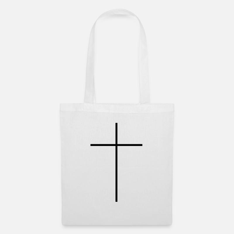Cross plain shirt - Tote Bag - white