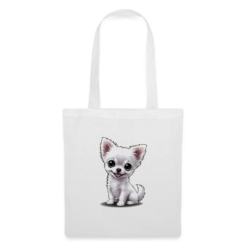 Baby- Chihuahua (Puchi) - Stoffbeutel - Weiß - Vorne