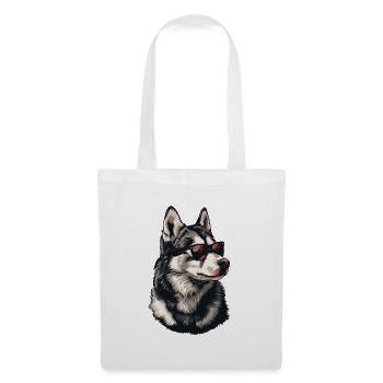Husky dog with sunglasses - Tote Bag - white - Front