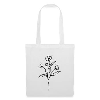fleur sauvage simple - Sac en tissu - blanc - Devant