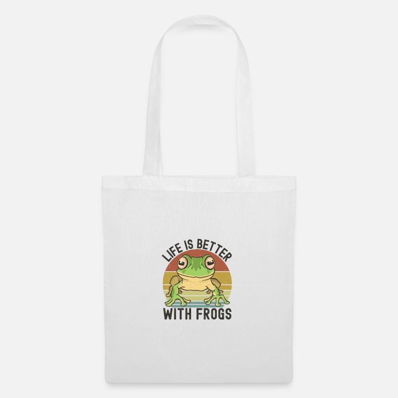 Frosch - Stoffbeutel - Weiß