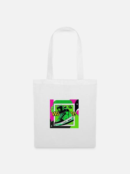 Neon Sneaker Pop Art - Stoffbeutel - Weiß