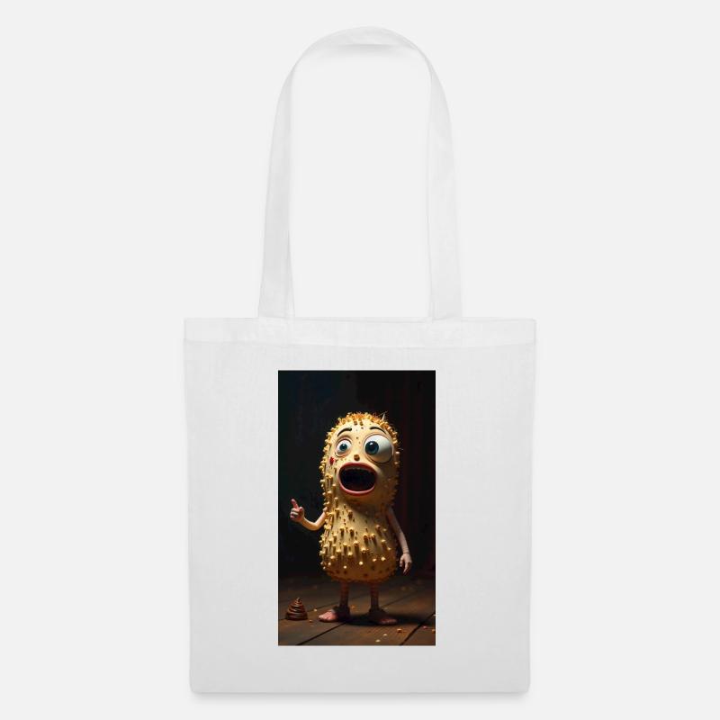 Spiky Peanut Maskottchen - Stoffbeutel - Weiß