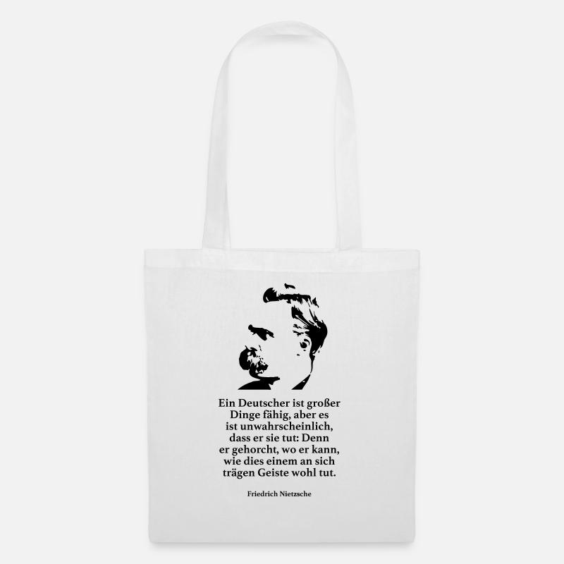 Nietzsche: Ein Deutscher ist großer Dinge fähig, - Stoffbeutel - Weiß