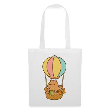 Capybara in a hot air balloon – sweet & relaxed 🎈 - Tote Bag - white - Front