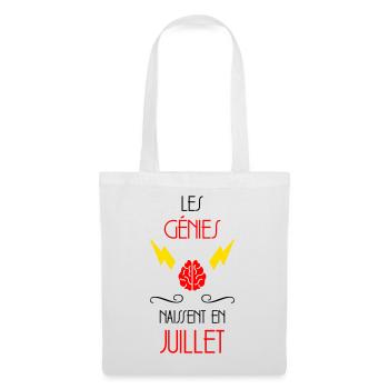 Les Génies Naissent en Juillet Design Humour - Sac en tissu - blanc - Devant