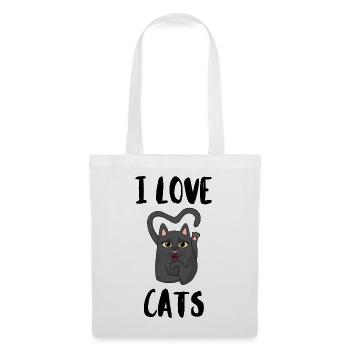 Ich liebe Katzen - Stoffbeutel - Weiß - Vorne