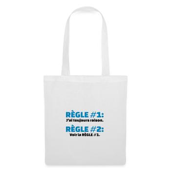 Fête des pères - Règle 1: j'ai toujours raison - Sac en tissu - blanc - Devant