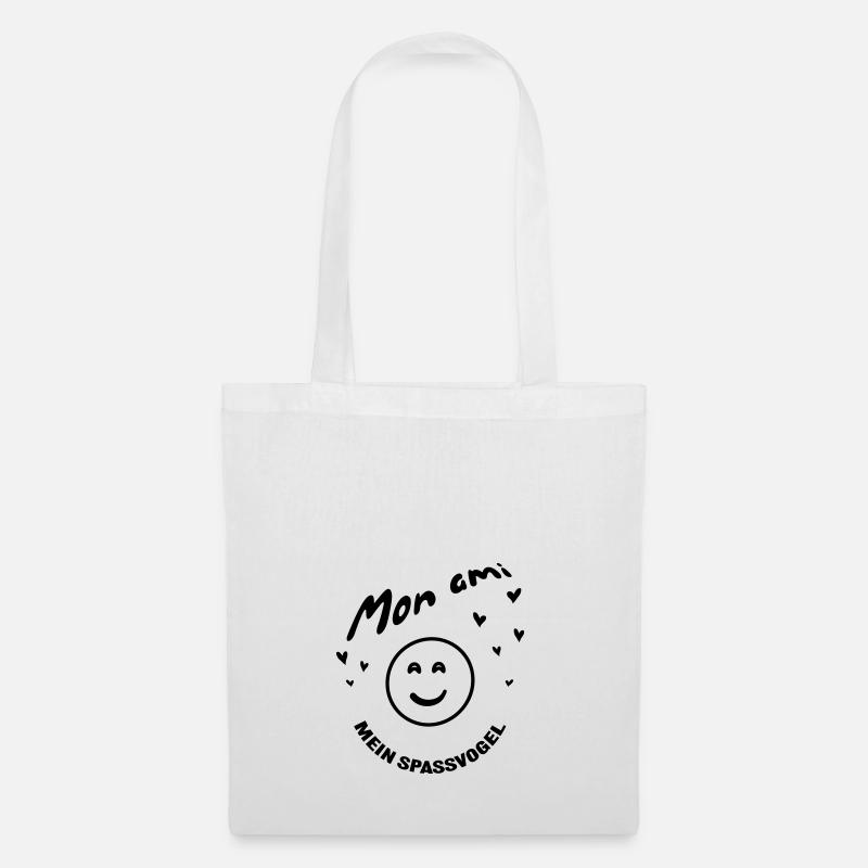 Mon ami mein Spassvogel - Stoffbeutel - Weiß