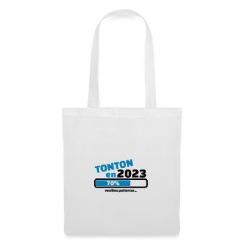 annonce tonton en 2023 veuillez patienter - Sac en tissu - blanc - Devant