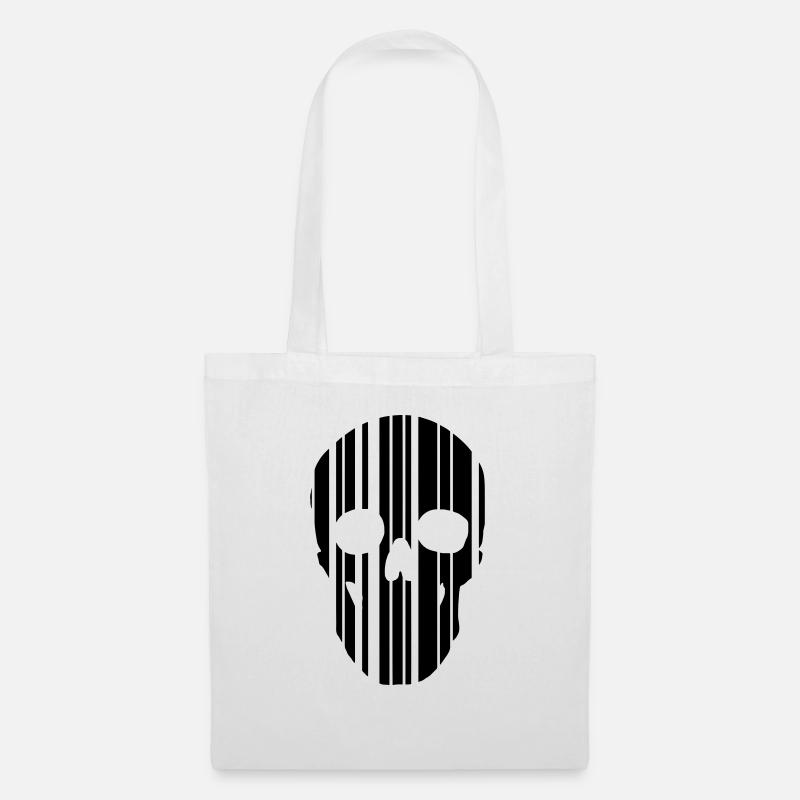 barcode skull - Tote Bag - white