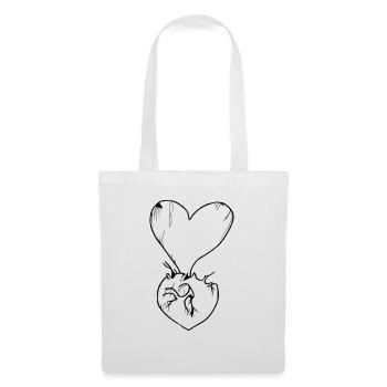 Symbole de coeur Amour Mignons Cœurs Rose Dessin Vecteur - Sac en tissu - blanc - Devant