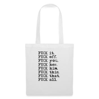 Fuck you Fuck all provokant Geschenk lustig - Stoffbeutel - Weiß - Vorne