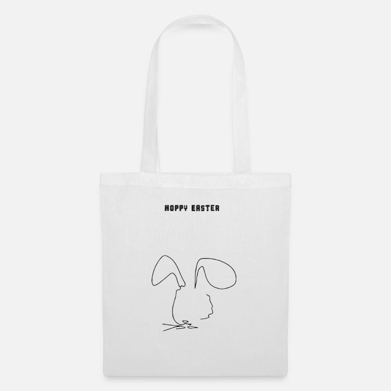 Minimalistisches Design | Hase | Ostern | Geschenk - Stoffbeutel - Weiß