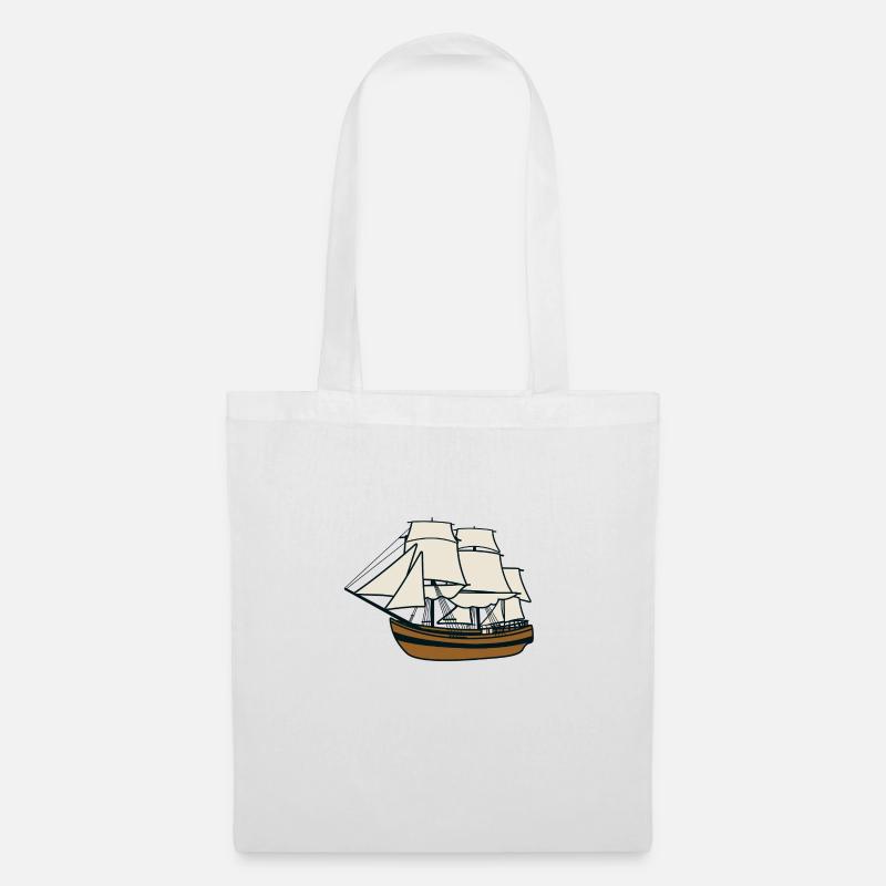 Segelschiff - Stoffbeutel - Weiß