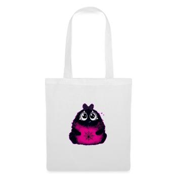 Kawaii Flauschmonster mit Netzbauch - Stoffbeutel - Weiß - Vorne