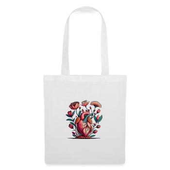 Floral Heart Anatomy Burst - Tote Bag - white - Front