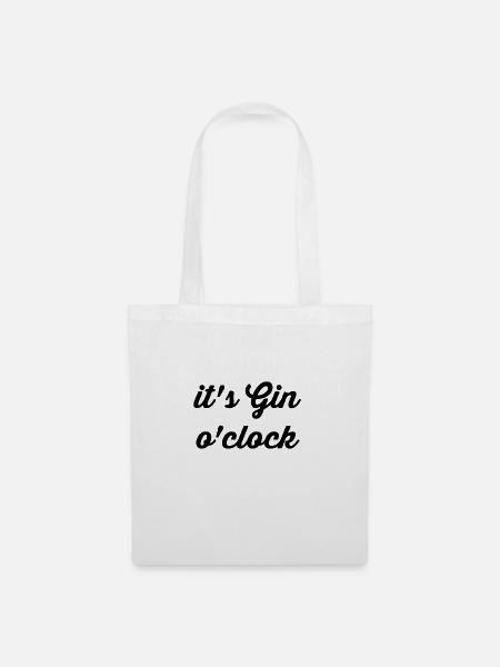 it's Gin o'clock Alkohol - Stoffbeutel - Weiß