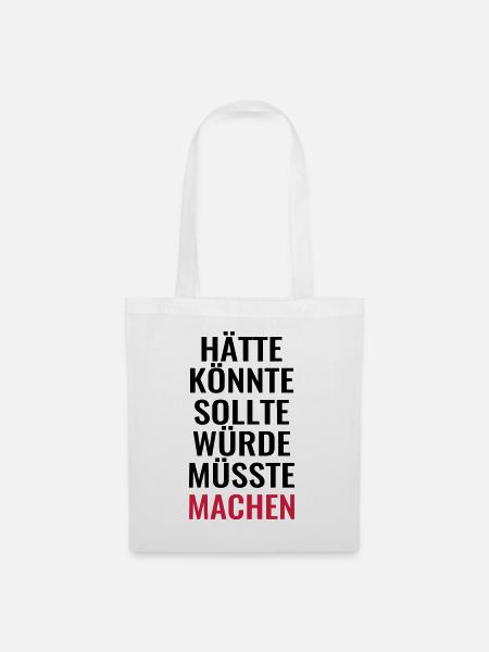 Anpacker anpacken lustige Sprüche Dummschwätzer - Stoffbeutel - Weiß