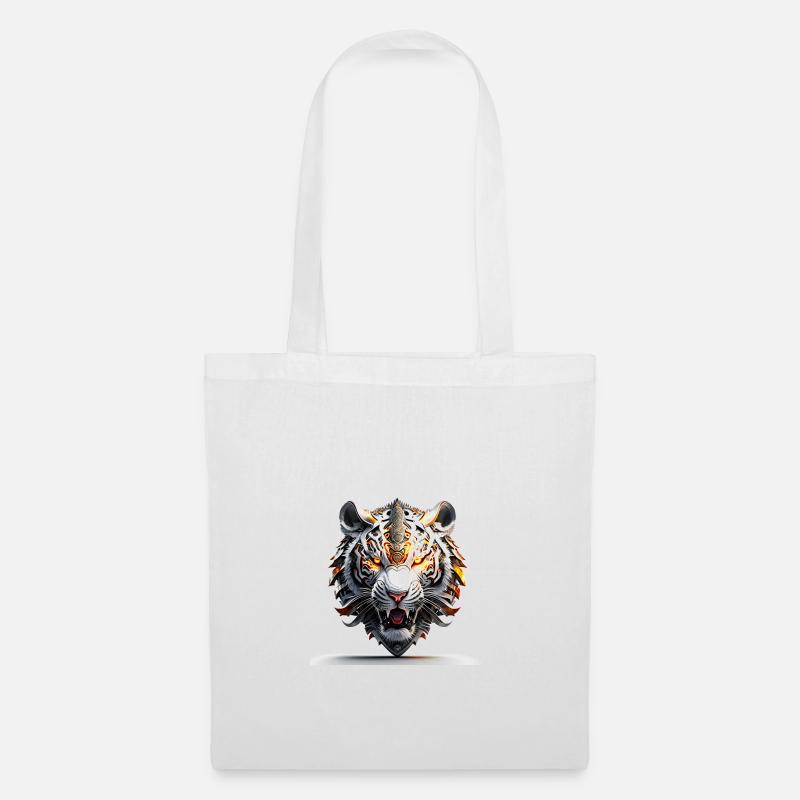 Crazy Tiger - Stoffbeutel - Weiß