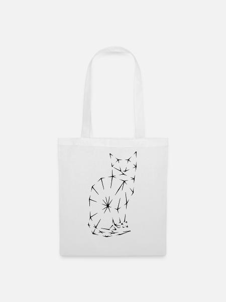 Katze | Streetfashion | minimal | Urban style - Stoffbeutel - Weiß