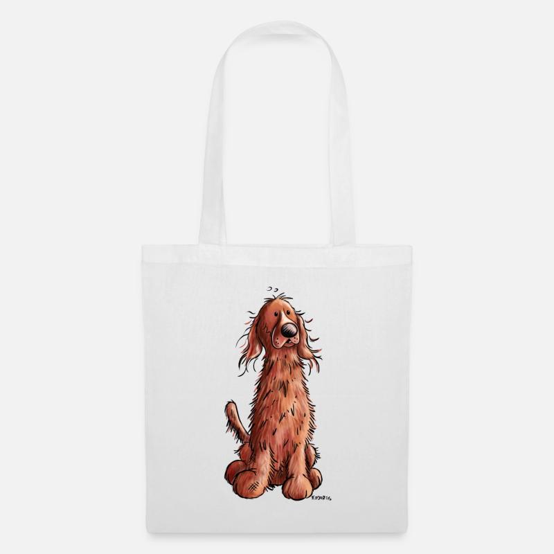 Süßer Irish Setter - Stoffbeutel - Weiß
