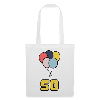 50. 50 ANS. 50e ANNIVERSAIRE. ANNIVERSAIRE 50 ANS. - Sac en tissu - blanc - Devant