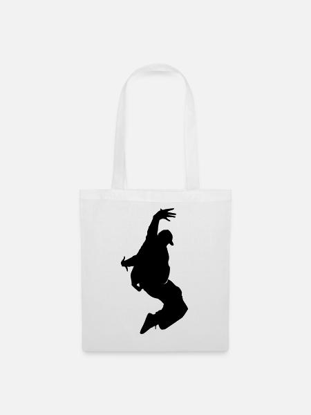 B-Boy Silhouette – Breakdance Freeze - Stoffbeutel - Weiß