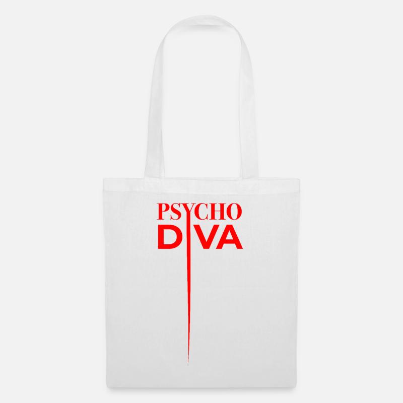 Diva Psycho – Sarcasme Sort Rouge - Sac en tissu - blanc